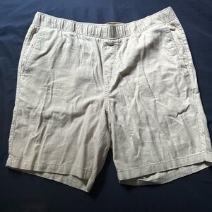 Classic Beige Flat Front Men's Shorts